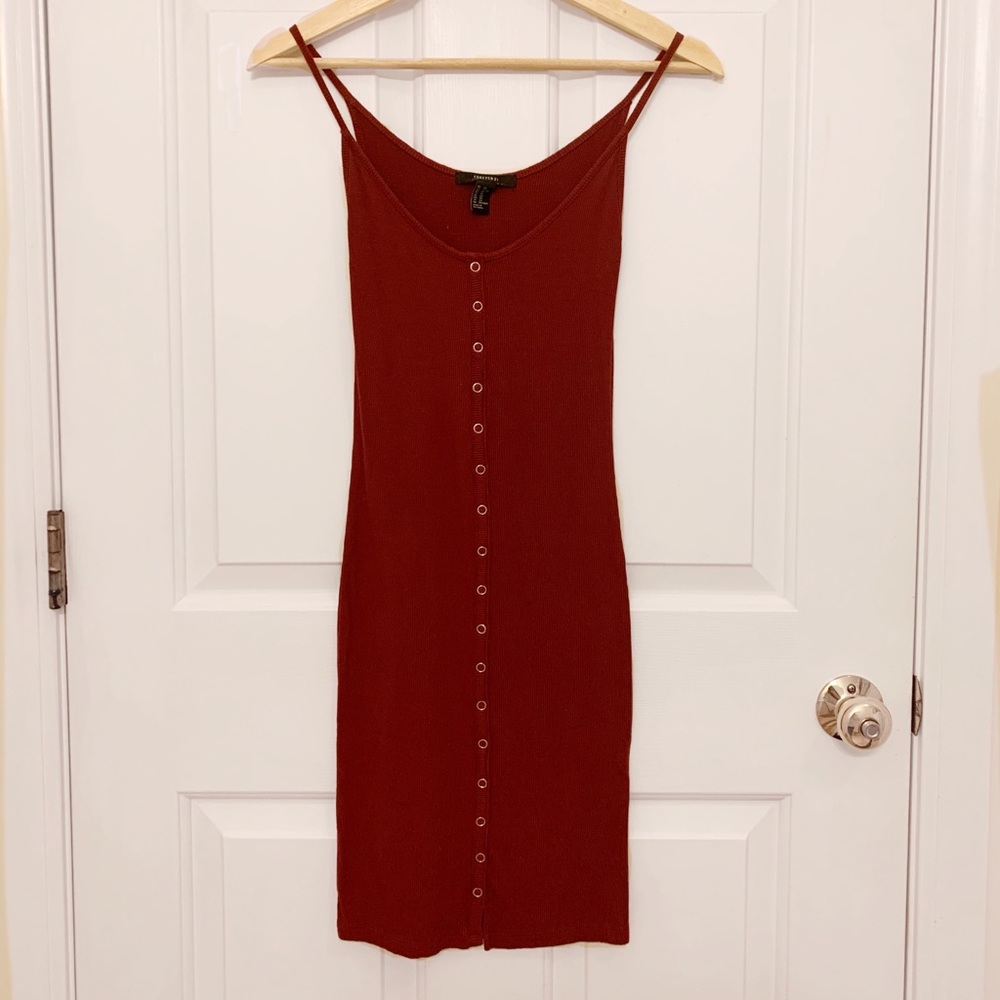 Burgundy button up dress